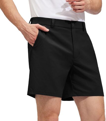 Men's 7-Inch Golf Shorts, Stretch Flat Front Hybrid Chino, Lightweight Quick-Dry Summer Shorts with Pockets in Saudi Arabia