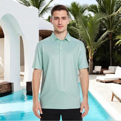Mens Golf Polo Shirts Short Dry Fit Golf Shirts for Men Casual Shirts Short Sleeve for Outdoor Sports Athletic Polos in Saudi Arabia