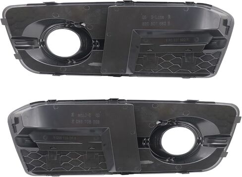 SecosAutoparts 2Pcs Fog Lamp Grill Light Bumper Cover Front Left & Right Side Compatible with Audi Q5 S-Line 2009-2012 Replace# 8R0807681A, AU1038115 Front Fog Light Grille W/Fog Light Hole Left&Right in Saudi Arabia