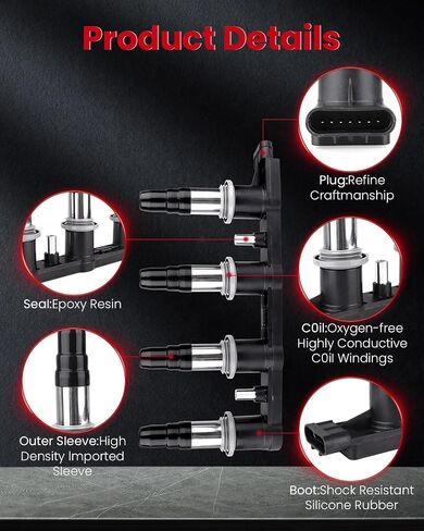 cciyu Pack of 1 Ignition Coil Fit for Chevrolet Pontiac 2007-2015 Aveo 5 G3 Cruze Sonic L4 1.6L 1.8L Replacement for C1646 UF620 07 08 09 10 11 12 13 14 15 in Saudi Arabia