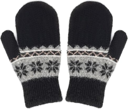 Kids-Winter-Mittens Boys-Girls-Girls Outdoor-Warm-Soft Snowflakes-Gloves Stretchy for 5-10years Kids in Saudi Arabia