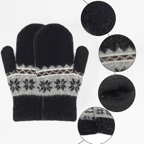 Kids-Winter-Mittens Boys-Girls-Girls Outdoor-Warm-Soft Snowflakes-Gloves Stretchy for 5-10years Kids in Saudi Arabia