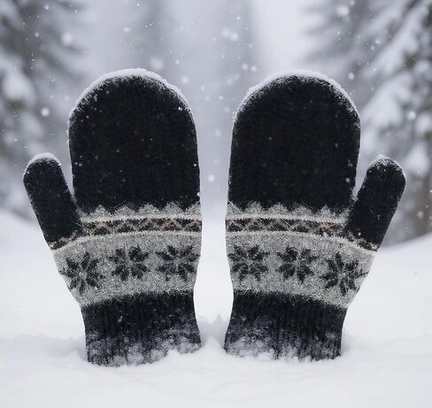 Kids-Winter-Mittens Boys-Girls-Girls Outdoor-Warm-Soft Snowflakes-Gloves Stretchy for 5-10years Kids in Saudi Arabia