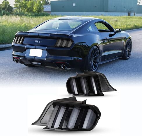 مجموعة مصابيح LED الخلفية من WOLFSTORM، شفافة، متوافقة مع 2015-2023 Ford Mustang Coupe، قابلة للتحويل، Shelby GT350، GT500، تصميم خاص، توافق DOT/SAE in Kuwait