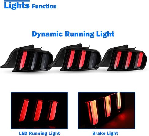 مجموعة مصابيح LED الخلفية من WOLFSTORM، شفافة، متوافقة مع 2015-2023 Ford Mustang Coupe، قابلة للتحويل، Shelby GT350، GT500، تصميم خاص، توافق DOT/SAE in Kuwait