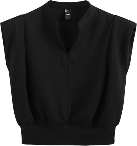 CIDER V-Neck Solid Pleated Crop Top in Saudi Arabia