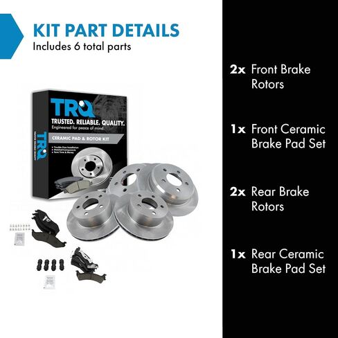 TRQ Front & Rear Posi Ceramic Disc Brake Pads & Rotors Kit for LaCrosse Malibu in Saudi Arabia