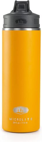 GSI Outdoors, Microlite Water Bottle with Straw Lid, Vacuum-Insulated Stainless Steel, for Camping, 24 oz. Sapphire in Saudi Arabia