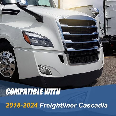 مصابيح الضباب LED الكاملة من Auto Dynasty متوافقة مع 2018-2024 Freightliner Cascadia، مصابيح الضباب الأمامية ثلاثية الأبعاد LED DRL للقيادة، جانب السائق والراكب، غطاء أسود in Saudi Arabia