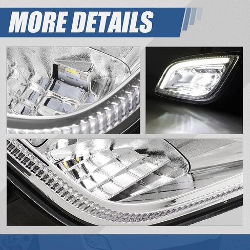 Auto Dynasty Full LED Fog lights Compatible with 2018-2024 Freightliner Cascadia, 3D LED DRL Front Bumper Driving Fog Light Lamps, Driver and Passenger Side, Black Housing in Saudi Arabia