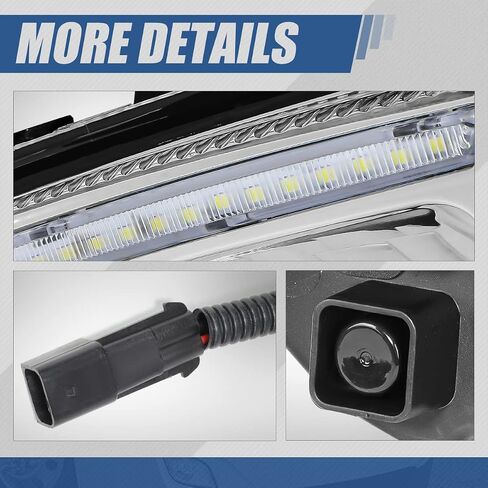 Auto Dynasty Full LED Fog lights Compatible with 2018-2024 Freightliner Cascadia, 3D LED DRL Front Bumper Driving Fog Light Lamps, Driver and Passenger Side, Black Housing in Saudi Arabia