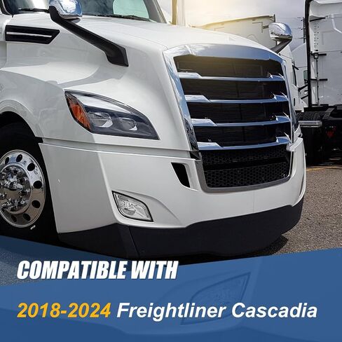 Auto Dynasty Full LED Fog lights Compatible with 2018-2024 Freightliner Cascadia, 3D LED DRL Front Bumper Driving Fog Light Lamps, Driver and Passenger Side, Black Housing in Saudi Arabia