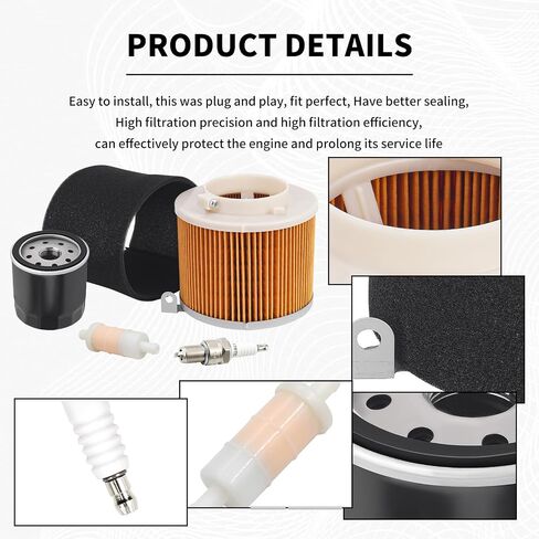 49065-2078 Oil Filter+11029-1004 Air Filter+Spark Plug+49019-1055 Fuel Filter Tune Up Kit Compatible with Kawasaki Mule 500 520 550 600 610 2500 2510 2520 Mule SX 4x4 SE XC 49065-2057 490652071 in Saudi Arabia