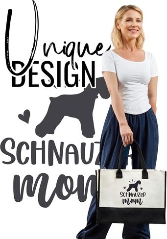 InnoBeta Schnauzer Gifts Canvas Tote Bag, Schnauzer Bag with Top Zipper Closure and Shoulder Strap for Birthday, Mother's Day, Christmas in Saudi Arabia