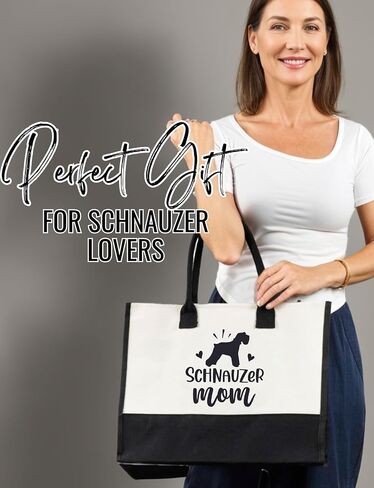 InnoBeta Schnauzer Gifts Canvas Tote Bag, Schnauzer Bag with Top Zipper Closure and Shoulder Strap for Birthday, Mother's Day, Christmas in Saudi Arabia