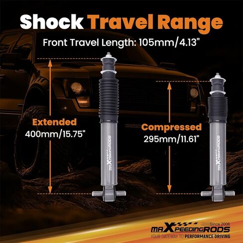 maXpeedingrods 2-5" Front Lowering Shock Absorbers for Chevy/GMC C1500 1988-1998, for Chevy/GMC C2500 C3500 1988-2000, Nitrogen Charged Drop Shock, G1 Series in Saudi Arabia