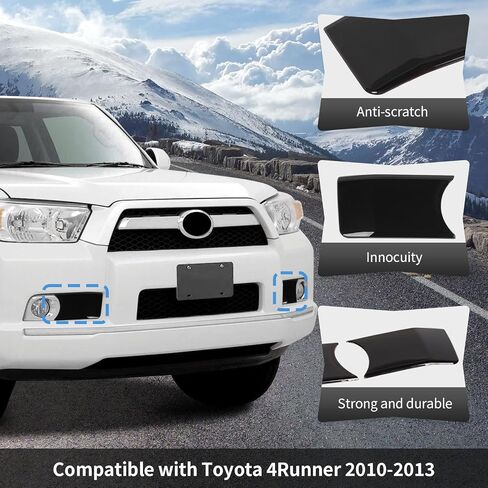 CheroCar Fit for Toyota 4runner Accessories, 2 Pcs Front Fog Light Lamp Cover Guard Trim Cover External Accessories Compatible with 2010-2013 Toyota 4Runner(Smoked Black) in Saudi Arabia