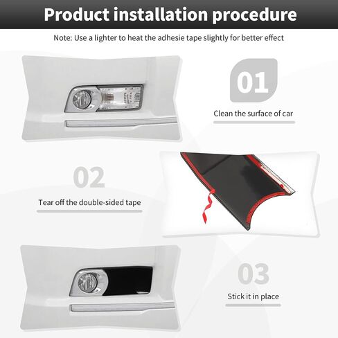 CheroCar Fit for Toyota 4runner Accessories, 2 Pcs Front Fog Light Lamp Cover Guard Trim Cover External Accessories Compatible with 2010-2013 Toyota 4Runner(Smoked Black) in Saudi Arabia