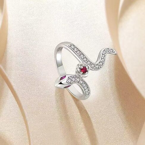 SNOWELLE Snake Ring 926 Sterling Silver Rose Snake Jewelry Gift for Women in Saudi Arabia