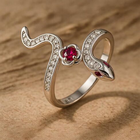 SNOWELLE Snake Ring 926 Sterling Silver Rose Snake Jewelry Gift for Women in Saudi Arabia