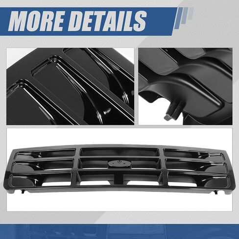 Auto Dynasty Factory Style Front Bumper Grill Grille Compatible with Ford Bronco F150 F250 F350 F53 F59 F-Series Super Duty 1992-1997, Polished Chrome in Saudi Arabia