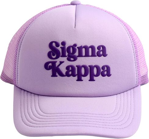 Sorority Shop Sigma Kappa Baseball Cap - Mesh Trucker-Style Hat, Padded Front Panel and Snap Closure, Sigma Kappa Gifts for Women Purple in Saudi Arabia