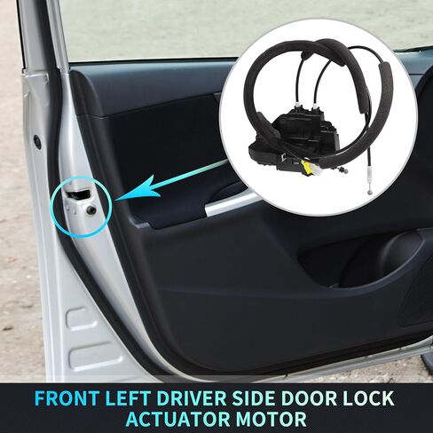 X AUTOHAUX Replacement Front Left Driver Side Power Door Lock Actuator Motor with Cable for Nissan Titan 2005-2012 Door Latch Actuator Assembly Replace No.80500ZH200 Black in Saudi Arabia