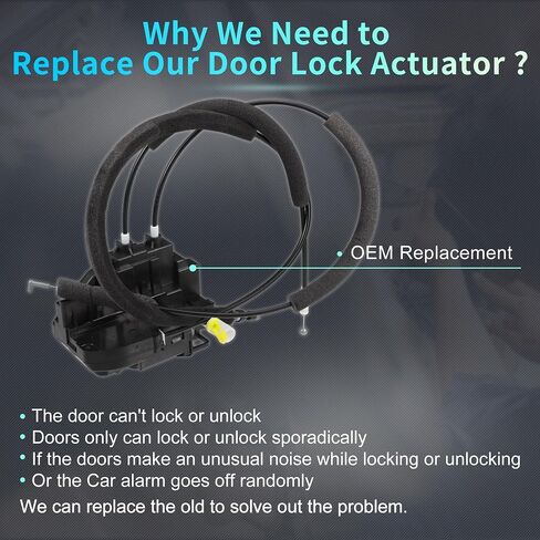 X AUTOHAUX Replacement Front Left Driver Side Power Door Lock Actuator Motor with Cable for Nissan Titan 2005-2012 Door Latch Actuator Assembly Replace No.80500ZH200 Black in Saudi Arabia