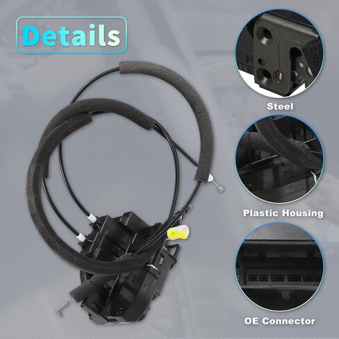 X AUTOHAUX Replacement Front Left Driver Side Power Door Lock Actuator Motor with Cable for Nissan Titan 2005-2012 Door Latch Actuator Assembly Replace No.80500ZH200 Black in Saudi Arabia