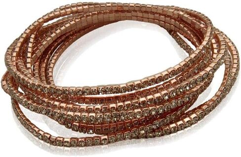 GUESS Rose-Gold-Tone 10 Stackable Clear Rhinestone Stretch Bracelet Set in Saudi Arabia