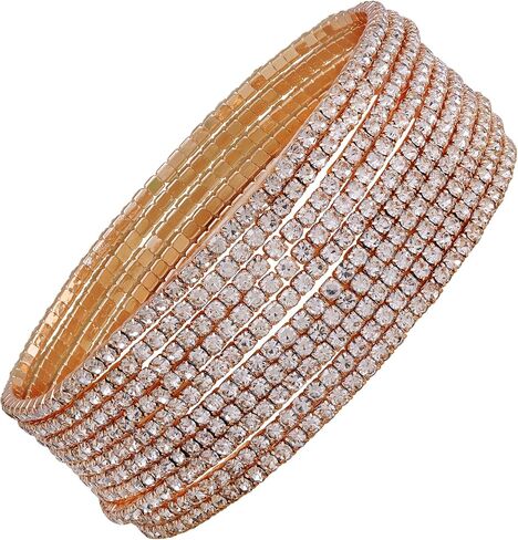 GUESS Rose-Gold-Tone 10 Stackable Clear Rhinestone Stretch Bracelet Set in Saudi Arabia