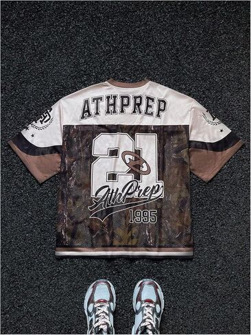 تي شيرت رجالي Y2k Camo Tee جرافيك لكرة القدم من الجيرسيه بأكمام قصيرة ورقبة على شكل V صيفي تي شيرت علوي ملابس الشارع in Saudi Arabia