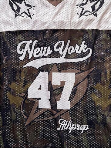 تي شيرت رجالي Y2k Camo Tee جرافيك لكرة القدم من الجيرسيه بأكمام قصيرة ورقبة على شكل V صيفي تي شيرت علوي ملابس الشارع in Saudi Arabia