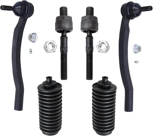 Detroit Axle - Front 6pc Tie Rods Kit for 2001-2002 Volvo V70, 2003-2007 XC70, 2003-2014 XC90, 4 Suspension Inner & Outer Tie Rod Ends 2 Boots Replacement in Saudi Arabia