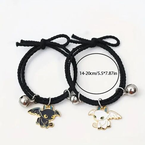 2 PCS Matching Yin Yang Bracelet Elastic Rope Band Dargon Charm Friendship bracelets Sets for Couple in Saudi Arabia