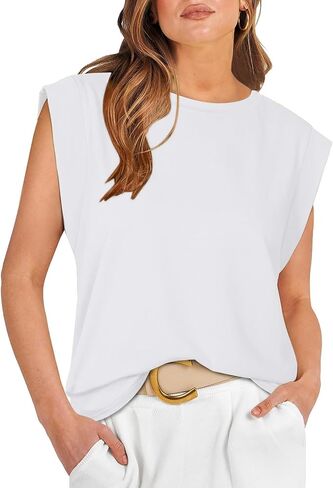 REORIA Womens Summer Cap Sleeve Cotton Tank Tops 2025 Fashion Outfits Loose Fit Dressy Basic Tees Shirts in Saudi Arabia