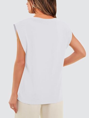 REORIA Womens Summer Cap Sleeve Cotton Tank Tops 2025 Fashion Outfits Loose Fit Dressy Basic Tees Shirts in Saudi Arabia
