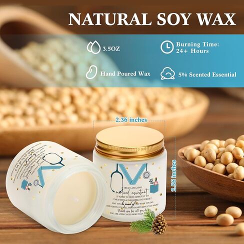 Nuanchu 12 Pcs Medical Assistant Gifts Soy Scented Candles Bulk Aromatherapy Jar 3.5 oz Soy Wax 6 Styles Scented Candles Presents for Women Nurse Week Thanksgiving Christmas Birthday in Saudi Arabia