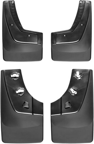 WeatherTech Custom No Drill Splash Guard MudFlaps for GMC Sierra 1500، Sierra 2500HD/3500HD، Sierra 1500 Limited - المجموعة الأمامية والخلفية (110036-120036)، أسود in Saudi Arabia