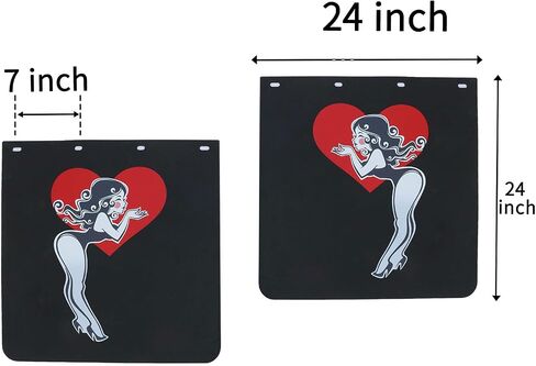 2024 New Upgrade Mud Flap for Pickup Semi Truck/Trailer, Universal Heavy Duty PVC Rubber MudFlaps, Special Pattern Design 24x24 inch 2 Pack in Saudi Arabia