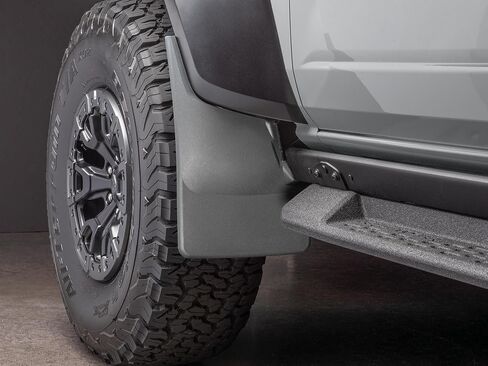 WeatherTech Custom No Drill Splash Guard MudFlaps لسيارة Ford Bronco Raptor - الزوج الأمامي (110162)، أسود in Saudi Arabia