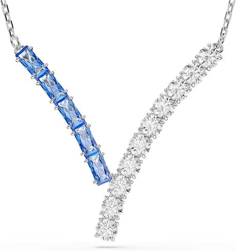 Swarovski Matrix pendant, Mixed cuts, Blue, Rhodium plated in Saudi Arabia