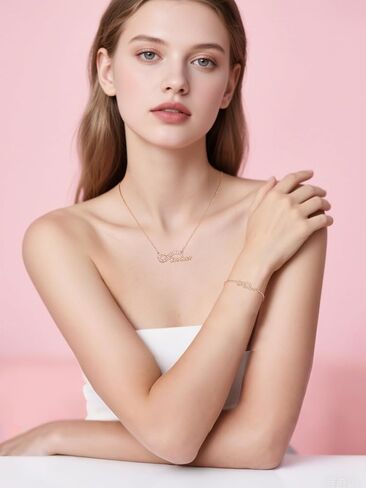 Breast Cancer Gifts for Woman Sterling Silver Breast Cancer Necklace Awareness Rose Gold Plated Ribbon Necklace Jewelry in Saudi Arabia
