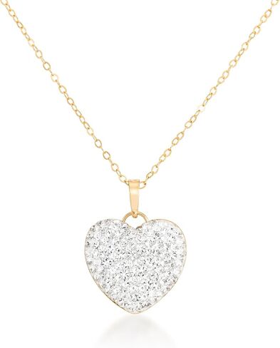 3/4 CT. T.W. Simulated Diamond Heart Pendant in 14K Yellow Gold over Sterling Silver, 18" Chain in Saudi Arabia