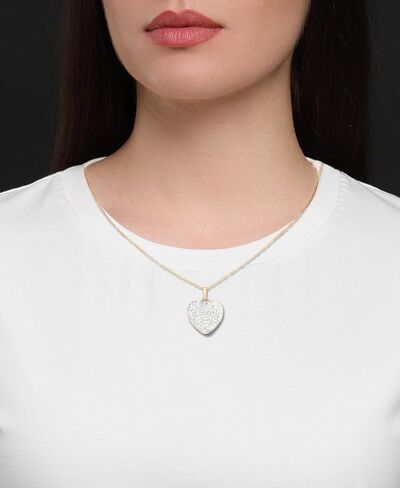 3/4 CT. T.W. Simulated Diamond Heart Pendant in 14K Yellow Gold over Sterling Silver, 18" Chain in Saudi Arabia