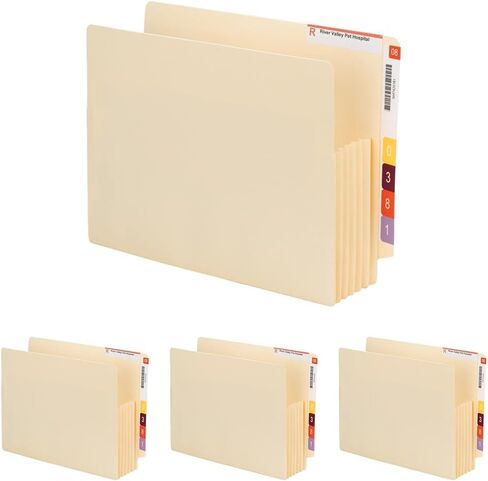 Smead End Tab Convertible File Pocket, Reinforced Split Score Tab, 5-1/4" Expansion, Tyvek®-Lined® Gusset, Letter Size, Manila, 10 per Box (75175) in Saudi Arabia