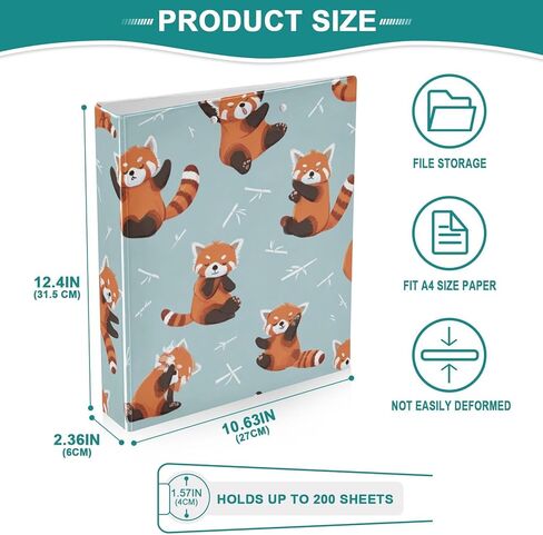 3 Ring Binder 1.5 Inch Binders Strawberry Flower Bow Binder Organizer Fashion View Binder with 2 Pockets for Home Office Supplies in Kuwait