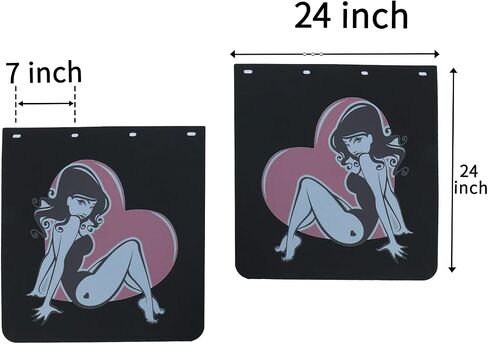 2024 New Upgrade Mud Flap for Pickup Semi Truck/Trailer, Universal Heavy Duty PVC Rubber MudFlaps, Special Pattern Design 24x24 inch 2 Pack in Saudi Arabia
