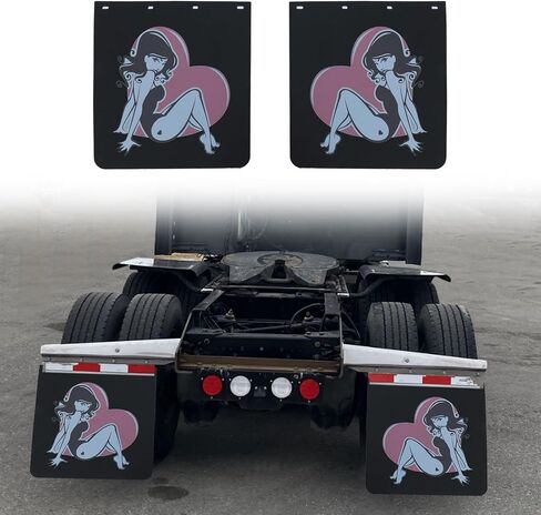 2024 New Upgrade Mud Flap for Pickup Semi Truck/Trailer, Universal Heavy Duty PVC Rubber MudFlaps, Special Pattern Design 24x24 inch 2 Pack in Saudi Arabia