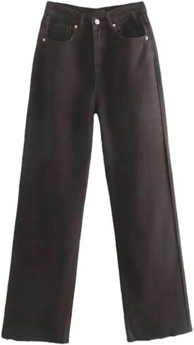 Women's Wide-Leg Pocket Zip-Up Jeans in Saudi Arabia
